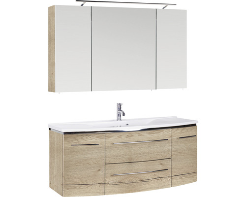 Waschtischkombination mit Spiegelschrank und Waschbecken