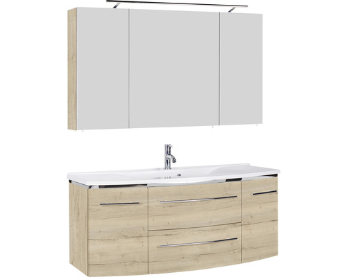 Badezimmermöbel-Set mit Waschtisch, Waschbecken und Spiegelschrank