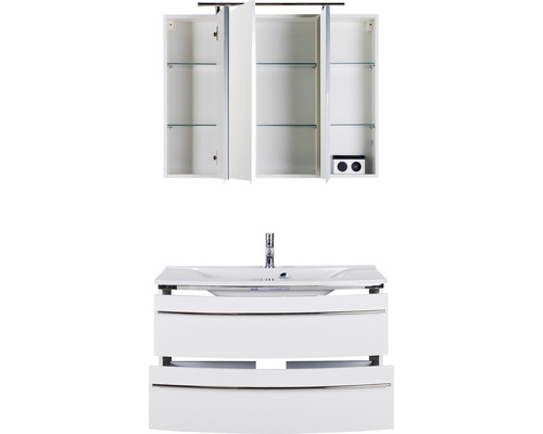 Waschtischunterschrank und Spiegelschrank Kombination für das Badezimmer