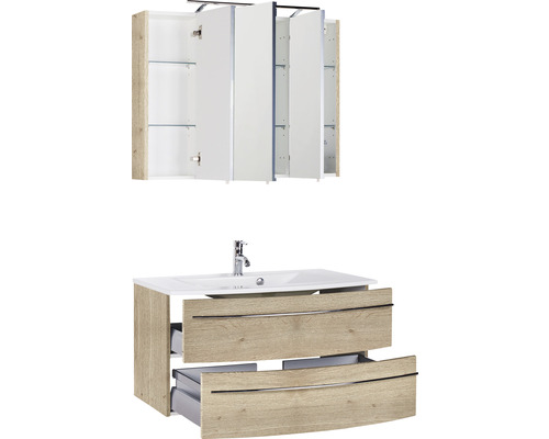 Waschtisch mit Unterschrank und Spiegelschrank für das Badezimmer