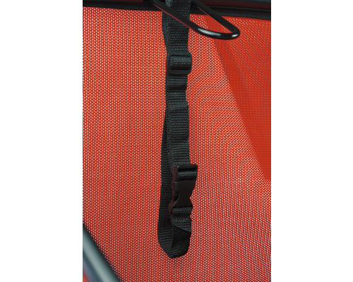 Detailansicht eines Bollerwagens mit Gurt und Verschluss