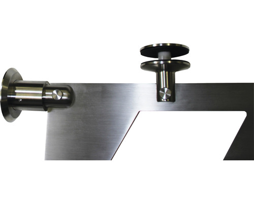 Detailansicht einer Glasschiebetürbeschlag aus Metall