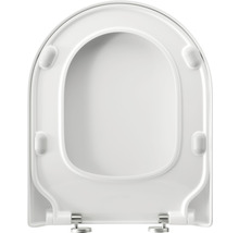 Weißer Toilettensitz von unten
