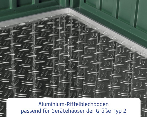 Aluminium Riffelblechboden passend für Gerätehäuser der Größe Typ 2