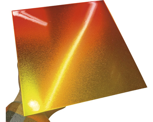 Eine quadratische Acrylglasplatte.