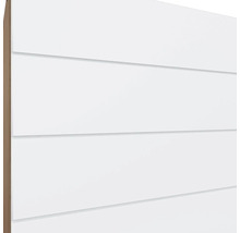 Weiße Holzpaneele mit Nut-und-Feder-Verbindung