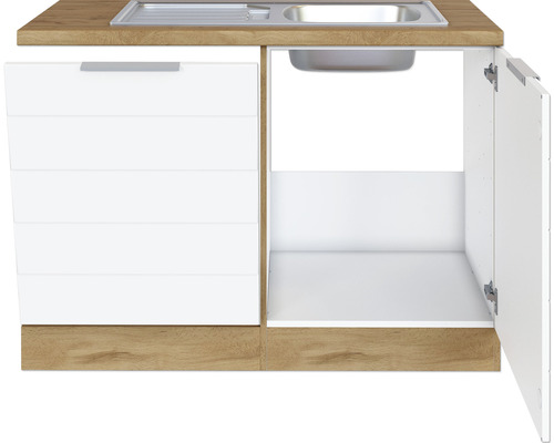 Küchenunterschrank mit Spüle und Tür