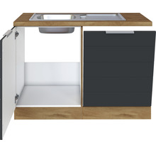 Küchenunterschrank mit Spüle und Tür geöffnet