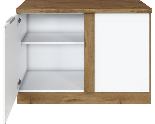 Unterschrank mit zwei Einlegeböden und einer Tür