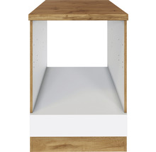 Regal mit Holzplatte und weißem Korpus