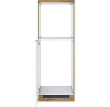 Offener Badezimmerschrank mit Tür, Einlegeboden und Lüftungsgitter