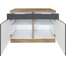 Waschtischunterschrank mit Schubladen und offenen Fächern