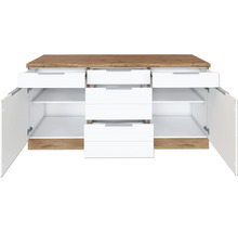 Buffetschrank mit offenen Schubladen und Schranktüren