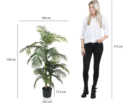 Künstliche Arekapalme im Topf, 150 cm hoch