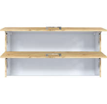 Offener Hängeschrank mit zwei Türen und Griffen