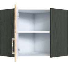 Offener Wandschrank mit zwei Türen und einem Regalboden