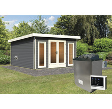 Garten Sauna mit Saunaofen und Steuerung im Garten