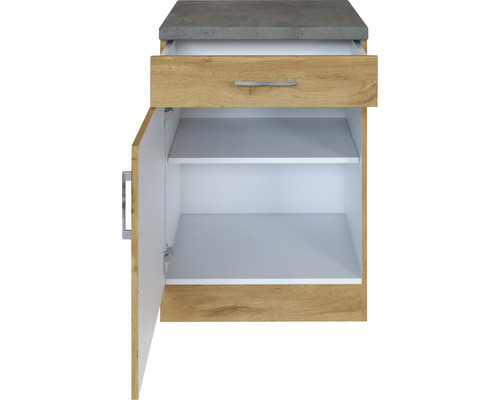 Waschtischunterschrank mit Schublade, Tür und Ablageflächen