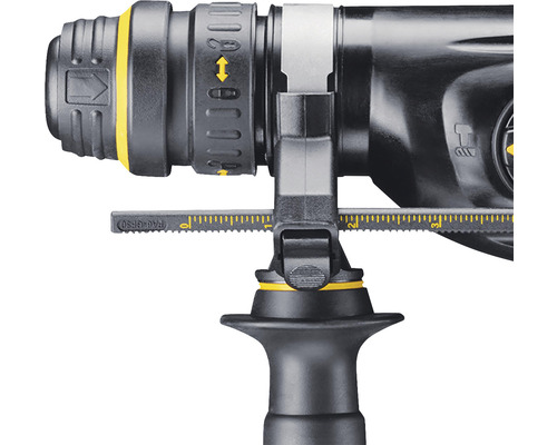 Detailansicht einer Bohrmaschine mit Tiefenanschlag