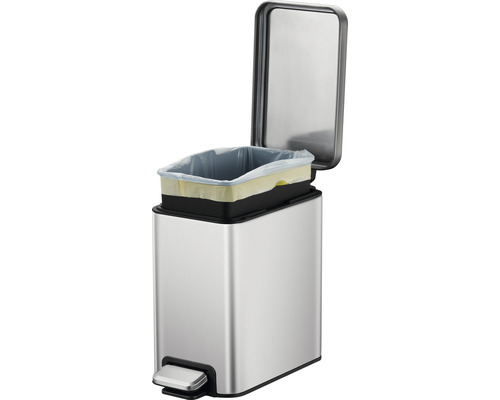 Treteimer aus Edelstahl mit Müllbeutel