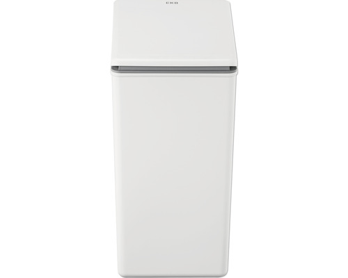 Weißer Treteimer aus Kunststoff mit EKO Logo