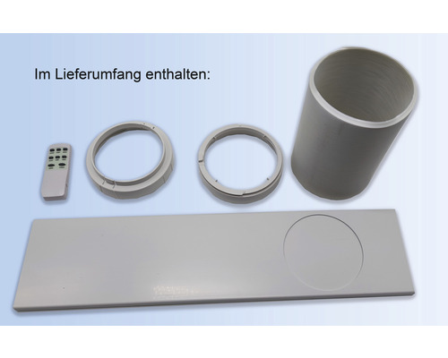 Zubehör für Klimaanlage mit Abluftschlauch, Fernbedienung und Fensterabdichtung