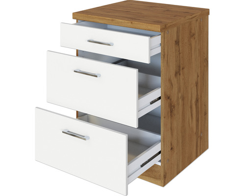 Kommode mit drei offenen Schubladen