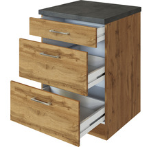 Unterschrank mit drei Schubladen und Arbeitsplatte