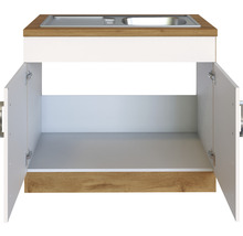 Küchenspüle mit offenem Unterschrank