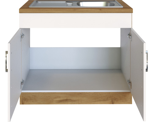 Küchenspüle mit offenem Unterschrank