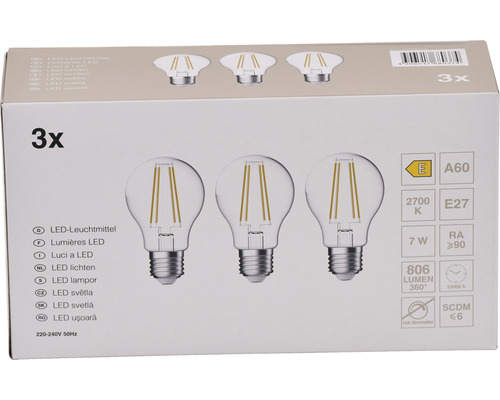 Packung mit drei LED-Leuchtmitteln