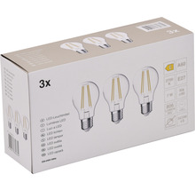 Packung mit drei LED Leuchtmitteln E27