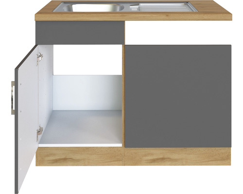 Spülenunterschrank mit einem offenen Schrankfach und einer Spüle