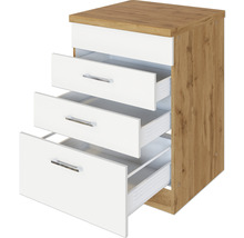 Kommode mit drei offenen Schubladen in Holzoptik