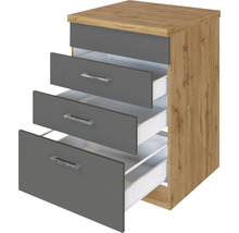 Kommode mit drei Schubladen teilweise geöffnet