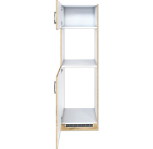 Offener Küchenhochschrank mit zwei Türen und Einlegeböden