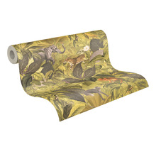 Tapetenrolle mit Dschungelmotiven, inklusive Elefant, Leopard und Affe