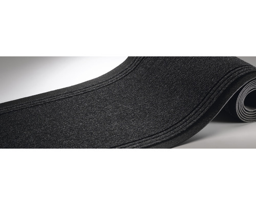 Schwarze Sauberlaufmatte aufgerollt
