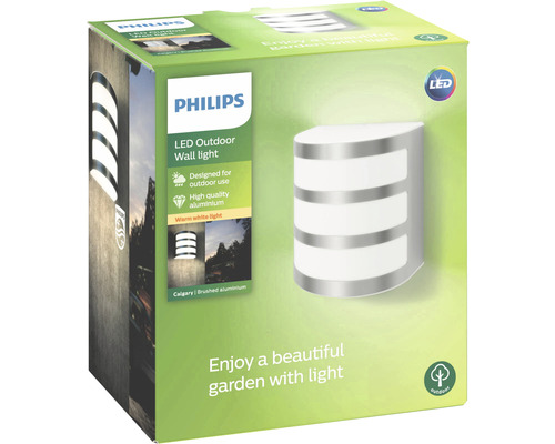 Verpackung einer Philips LED Außenwandleuchte aus Aluminium