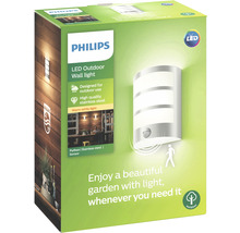 LED Außenwandleuchte Philips myGarden Python edelstahl 1-flammig mit Leuchtmittel 600 lm 2700 K warmweiß IP44 mit Bewegungssensor-thumb-6