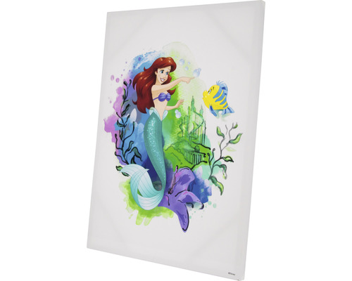 Leinwandbild mit Arielle der Meerjungfrau und Fisch