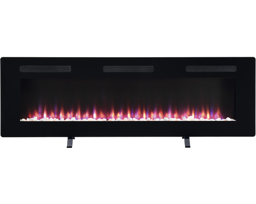 Elektrischer Kamin mit schwarzen Rahmen und simulierten Flammen