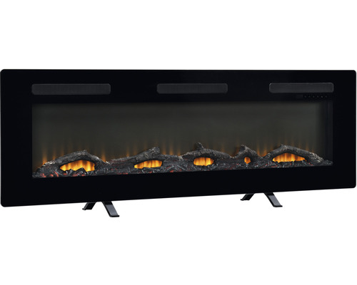Elektrischer Kamin mit simuliertem Flammenspiel und schwarzem Rahmen
