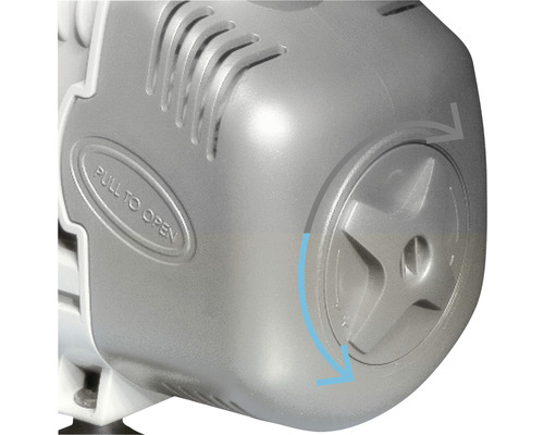 Detailansicht einer Pumpe mit Öffnungsmechanismus