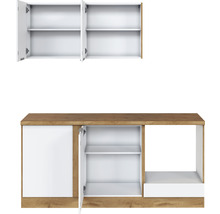 Unterschrank und Hängeschrank mit Türen und Regalen für die Küche