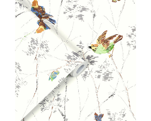 Tapetenrolle mit Vogel- und Baumdesign