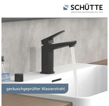 Schwarzer Waschtischmischer mit laufendem Wasser von Schütte