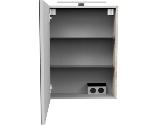 Offener Spiegelschrank mit zwei Einlegeböden