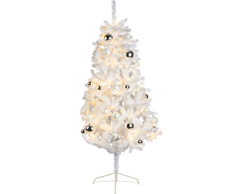 Weihnachtsbaum mit Beleuchtung und Weihnachtskugeln