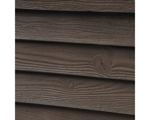 Nahaufnahme von Fassadenverkleidung in Holzoptik